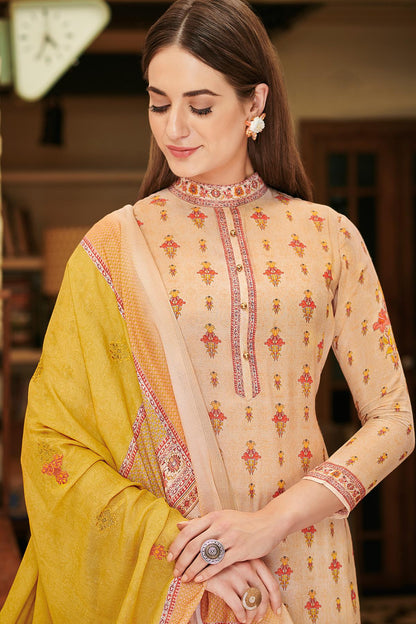 Cream Casual Straight Cut Suit