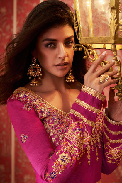 Dark Mauve Designer Slit Cut Anarkali Suit