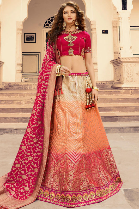 Dual Shaded Silk Lehenga Choli