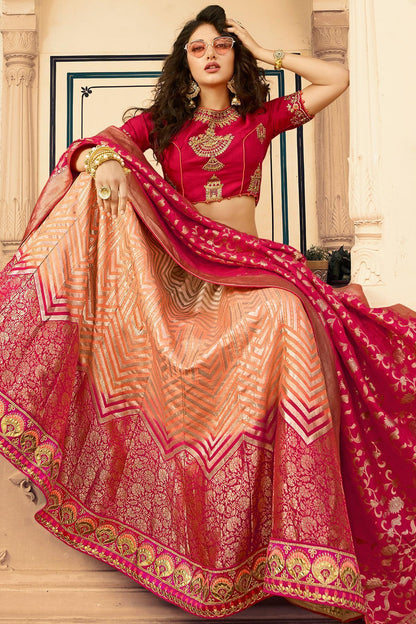 Dual Shaded Silk Lehenga Choli