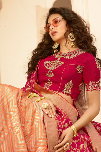 Dual Shaded Silk Lehenga Choli