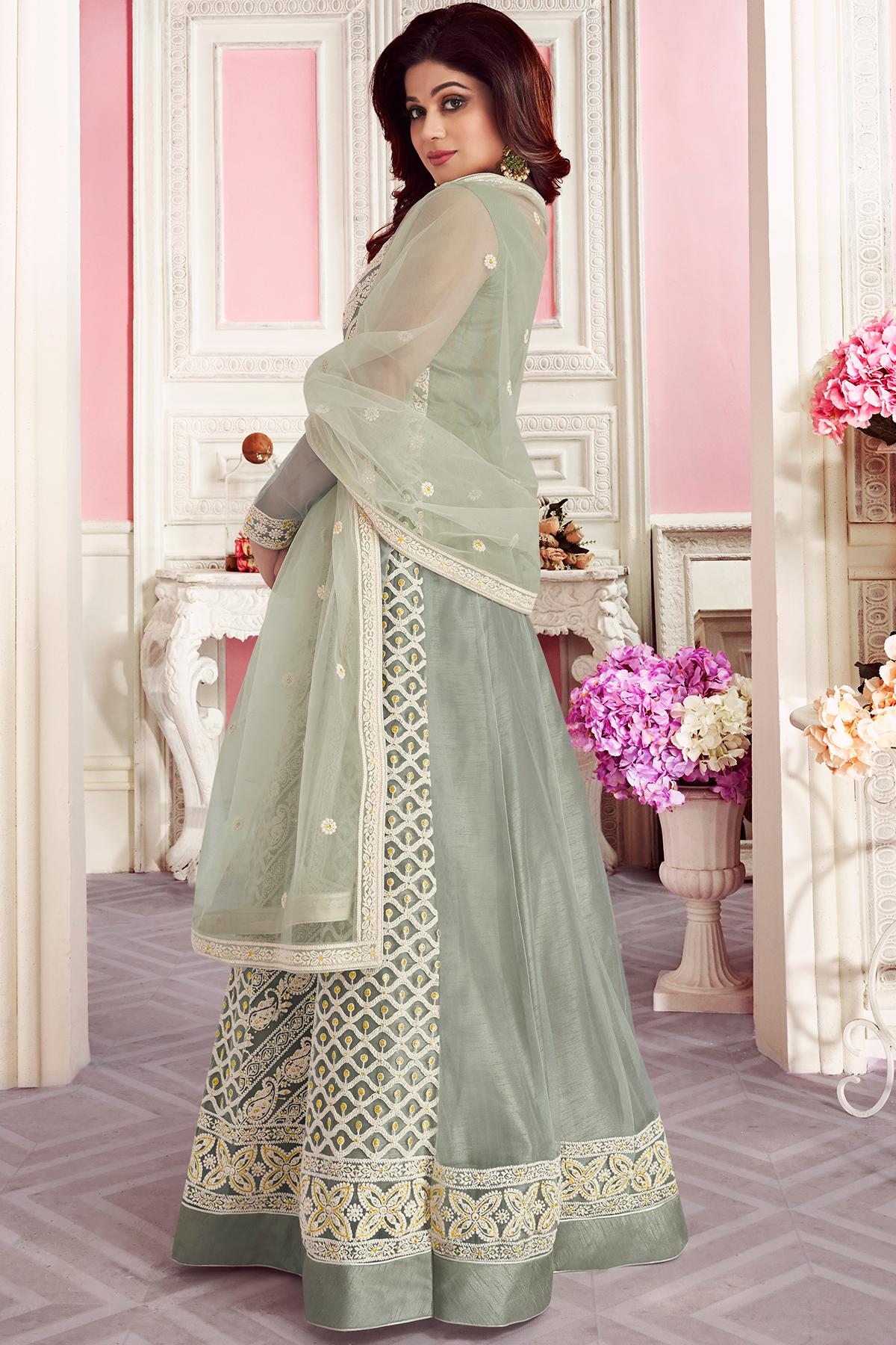Flint Grey Designer Anarkali Suit