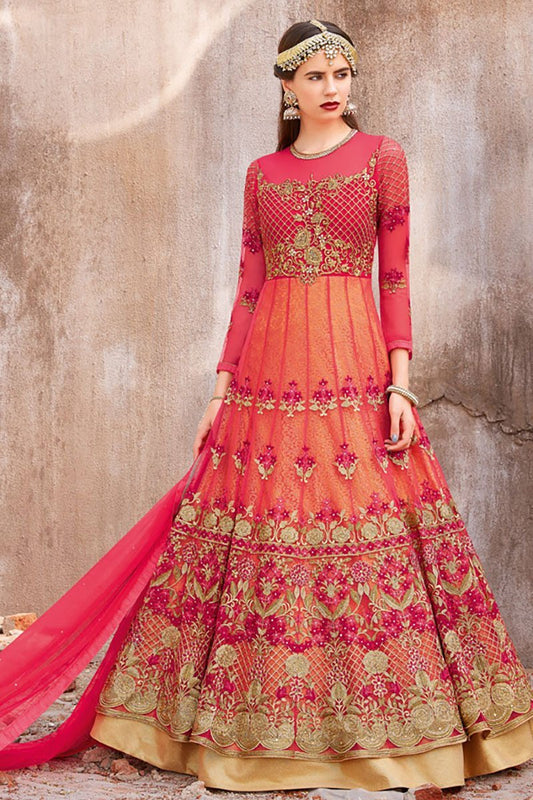 Ravishing Red Georgette Party Wear Anarkali suit
