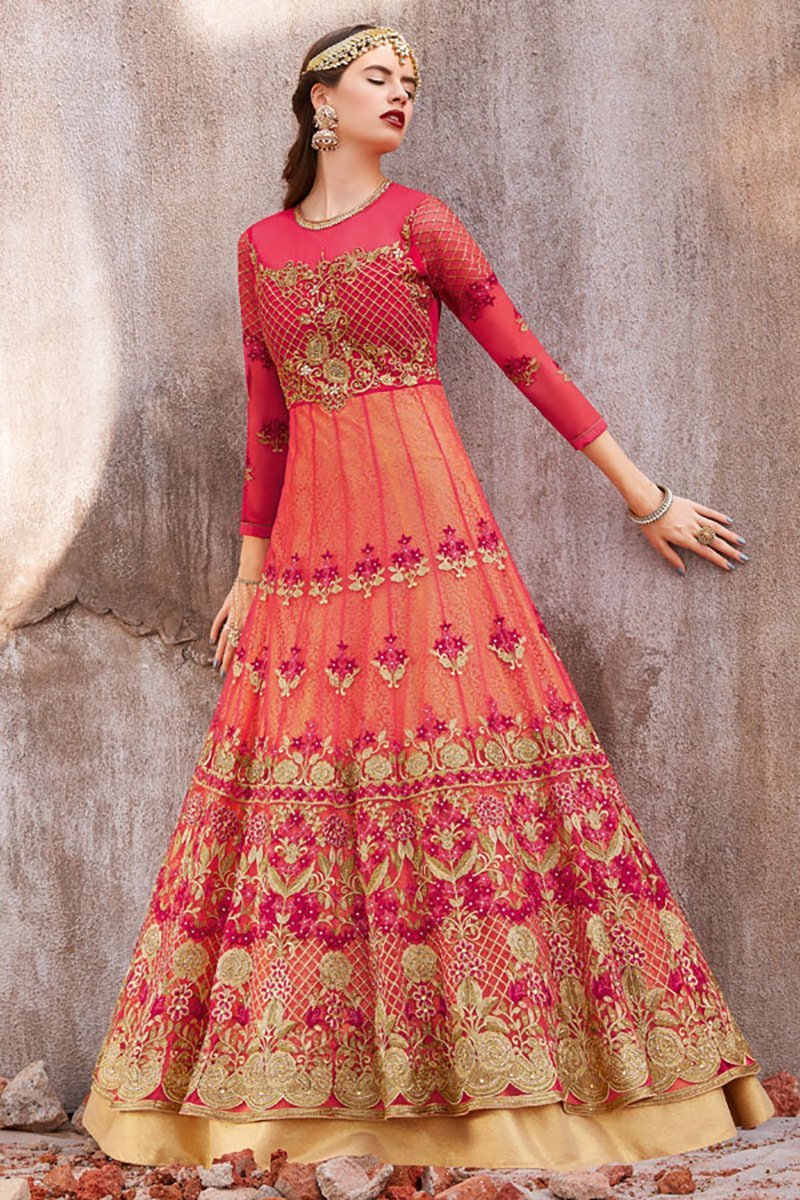Ravishing Red Georgette Party Wear Anarkali suit