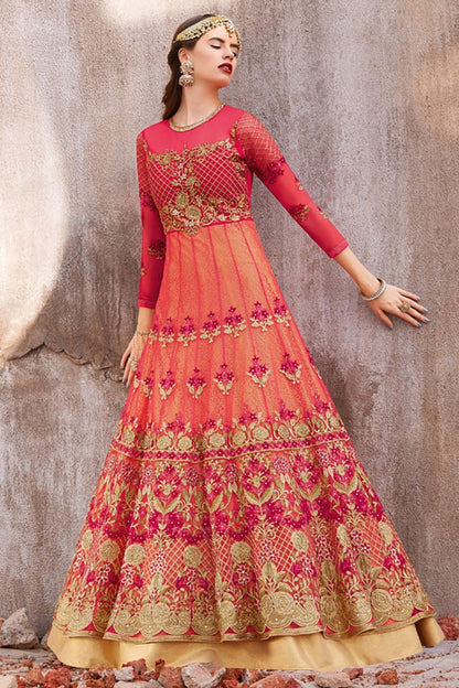 Ravishing Red Georgette Party Wear Anarkali suit