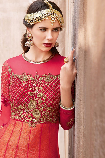 Ravishing Red Georgette Party Wear Anarkali suit