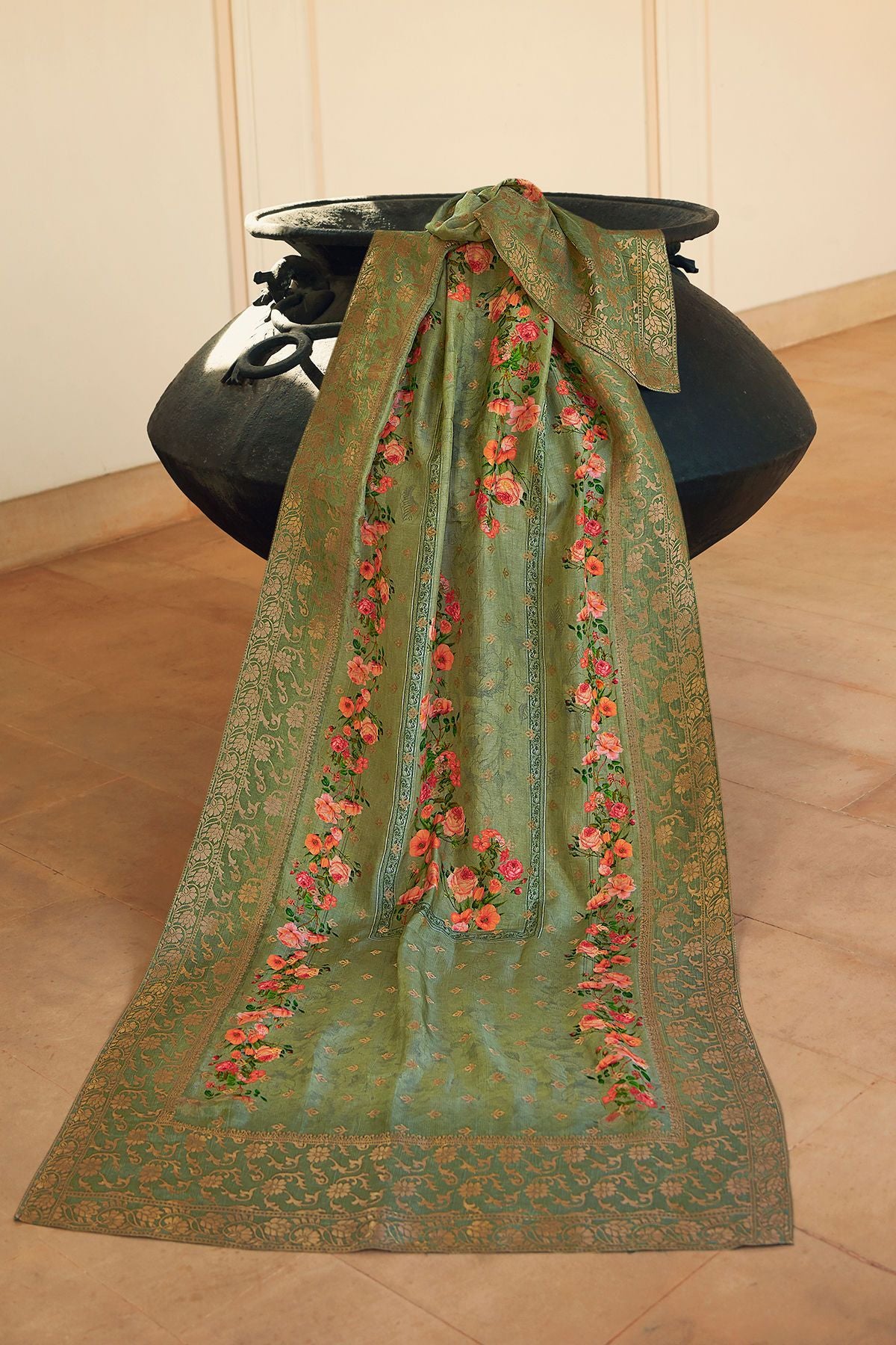 Forest Green Georgette Casual Straight Suit