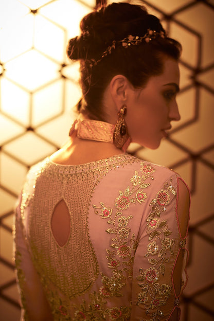 Rose Pink Georgette Party Wear Anarkali Suit