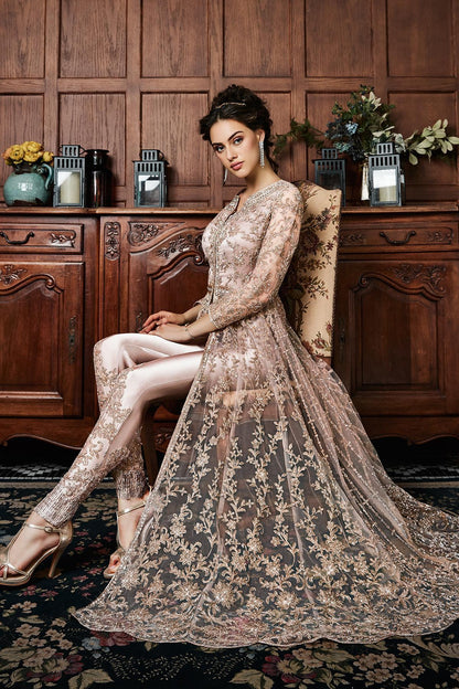 Golden brown Embroidered Designer Anarkali Suit
