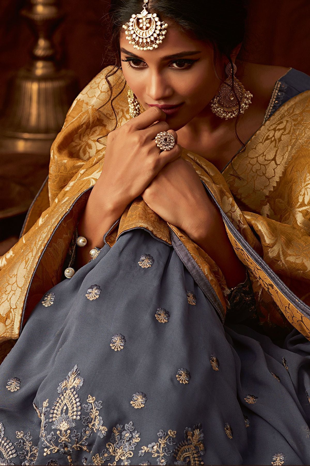 Grape Georgette Party Wear Anarkali Suit