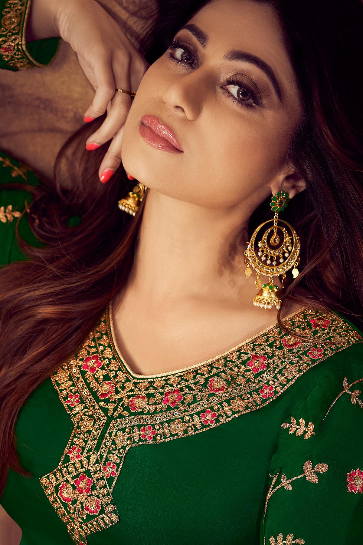 Green Designer Georgette Sharara Suit