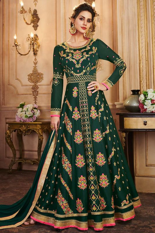 Green Designer Lehenga Style Suit