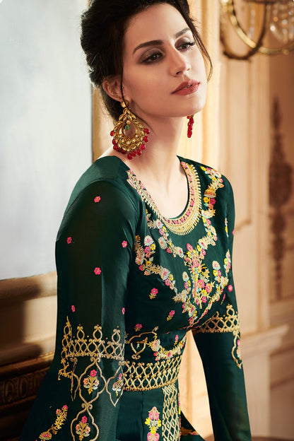 Green Designer Lehenga Style Suit