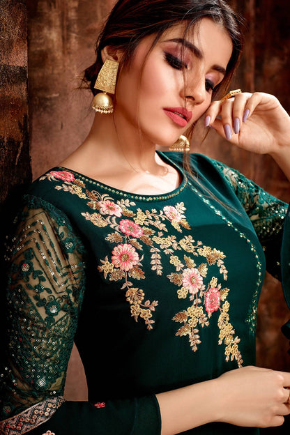 Green Designer Straight Cut Suit