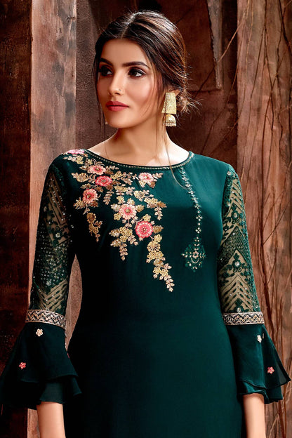 Green Designer Straight Cut Suit