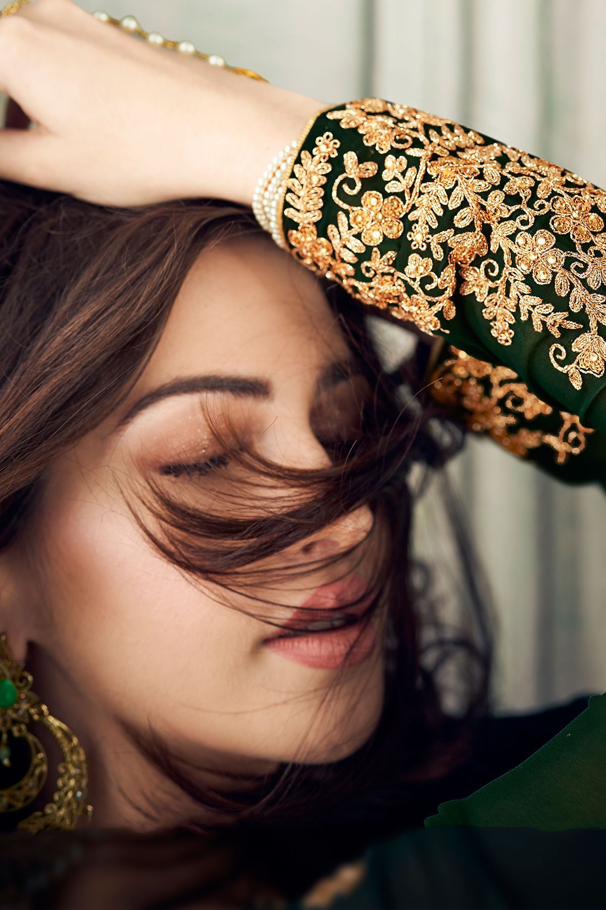 Green Embroidered Slit Cut Anarkali Suit