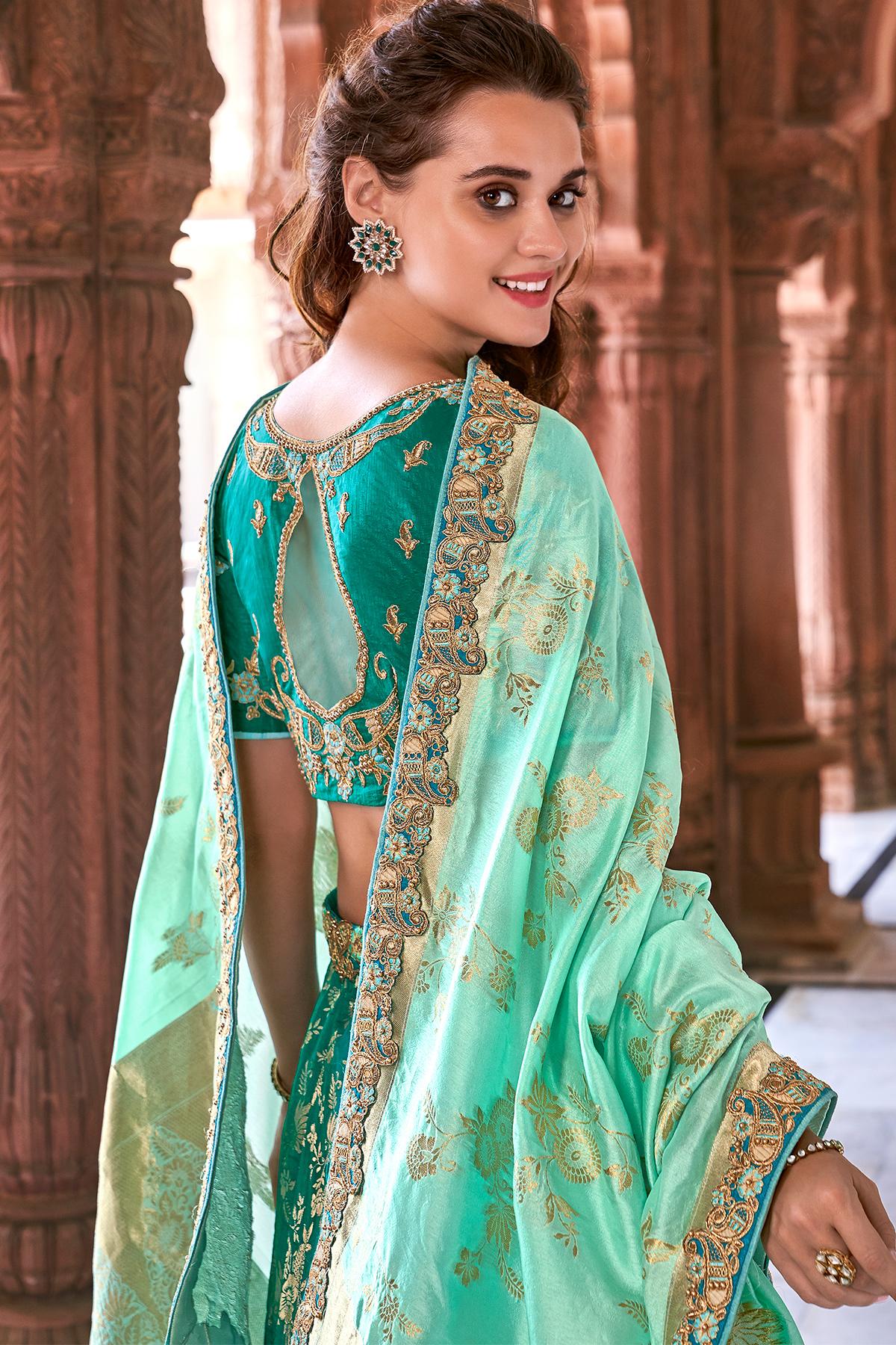 Green Wedding Lehenga Choli Set