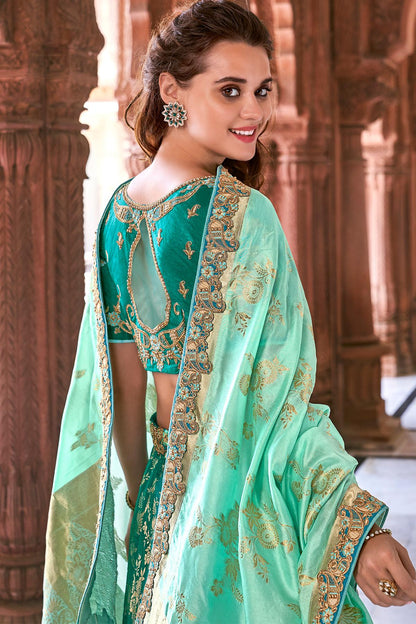 Green Wedding Lehenga Choli Set