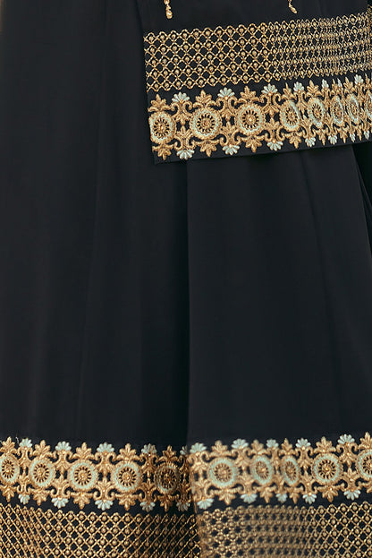 Midnight Black party wear Lehenga style suit