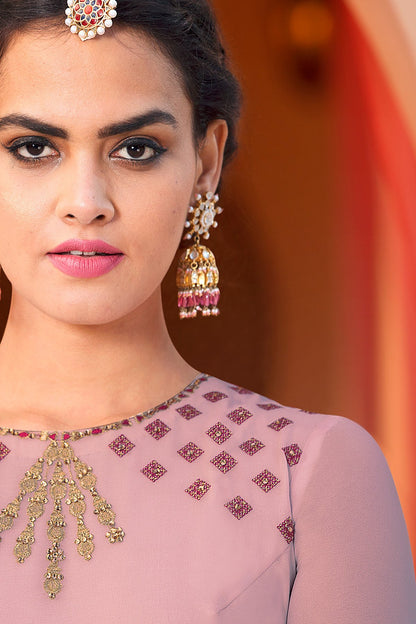 Blush Pink and Wine party wear Palazzo style suit