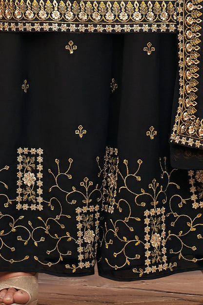 Sage Green and Midnight Black party wear Palazzo style suit