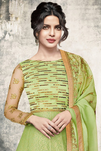 Charming Green color Party Wear Anarkali Suit
