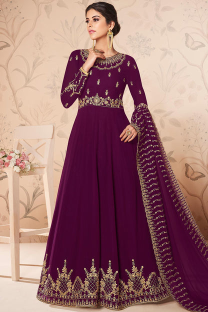 Jam Purple Designer Anarkali Suit