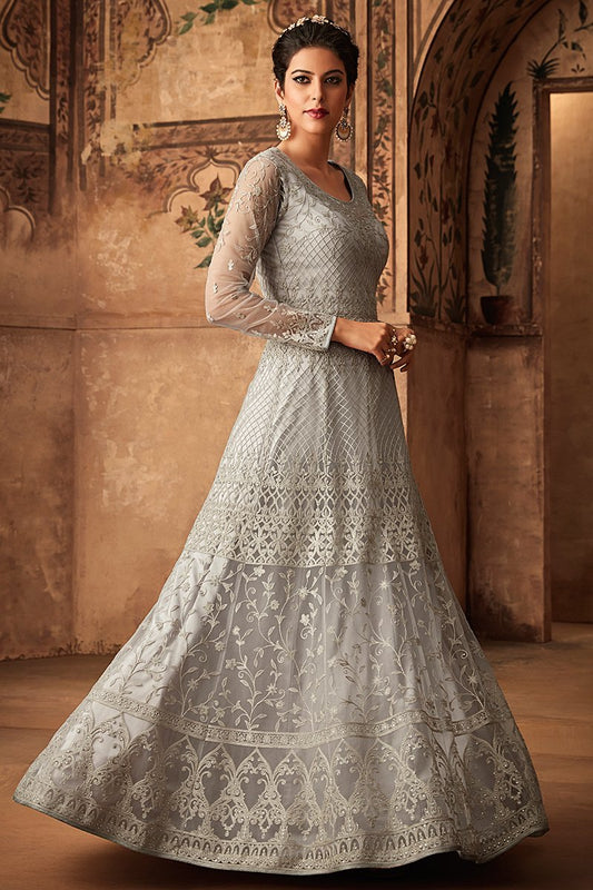 Silver Charm Heavy Net Party Wear Anarkali Suit