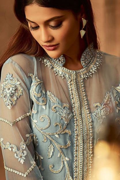 Sky Blue pretty looking designer Palazzo suit