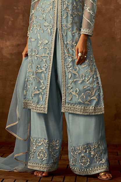 Sky Blue pretty looking designer Palazzo suit