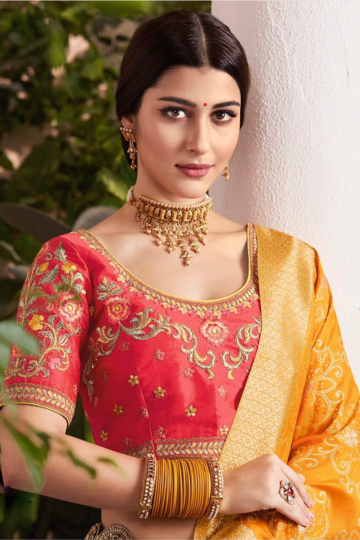 Yellow and Red Lehenga set with Dupatta