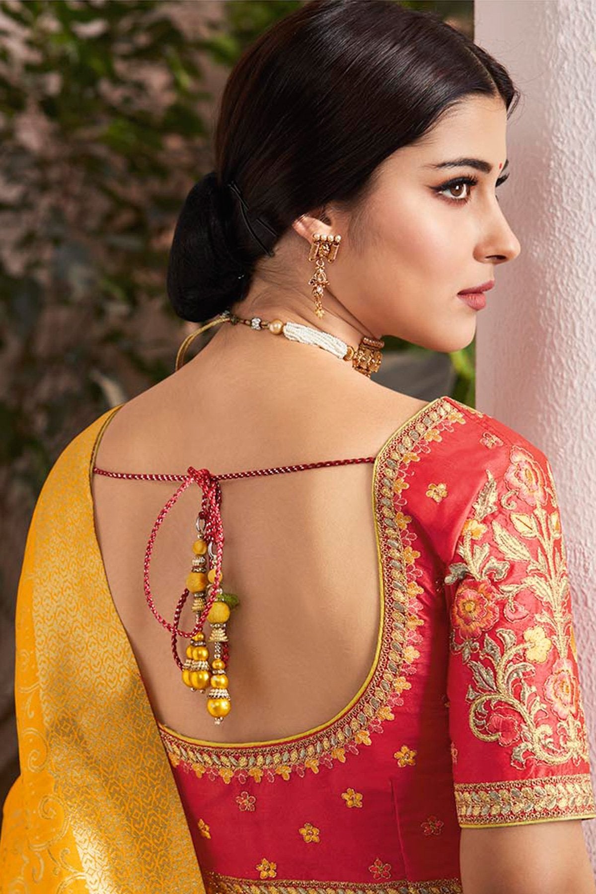 Yellow and Red Lehenga set with Dupatta