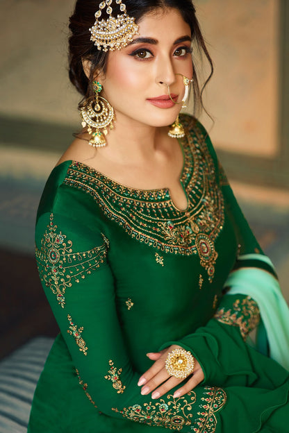 Green Georgette Designer Sharara Suit
