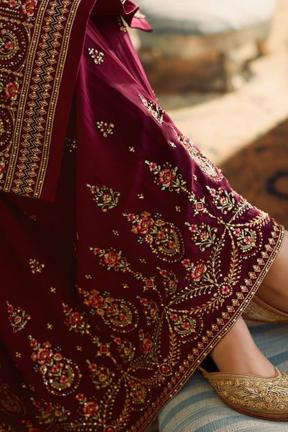 Purple and Pink Georgette Designer Sharara Suit