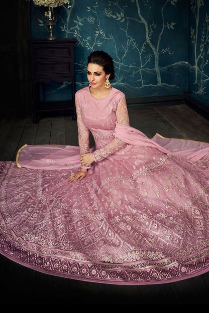 Lavender Party Wear Anarkali Suit