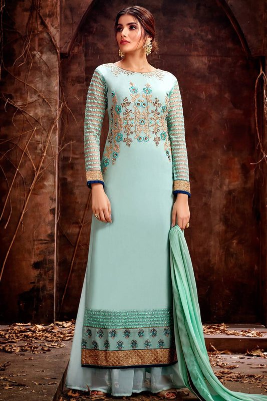 Light Green Designer Straight Cut Suit