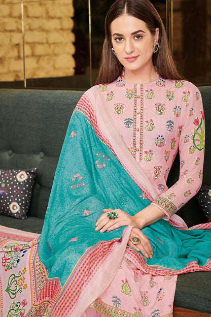 Light Pink Casual Straight Cut Suit