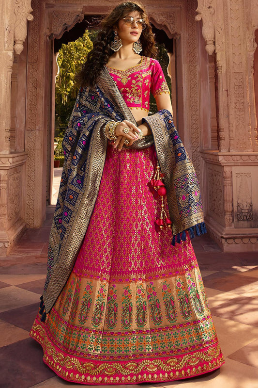 Magenta Party Wear Silk Lehenga Choli