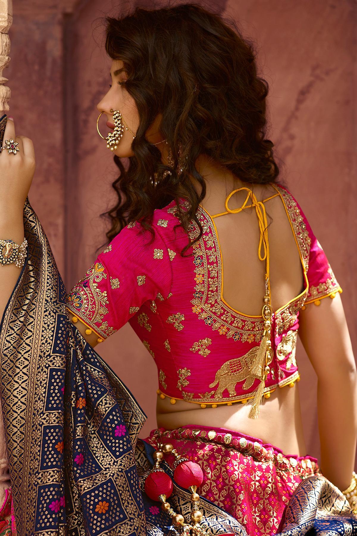 Magenta Party Wear Silk Lehenga Choli