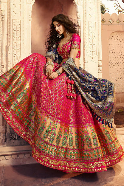 Magenta Party Wear Silk Lehenga Choli