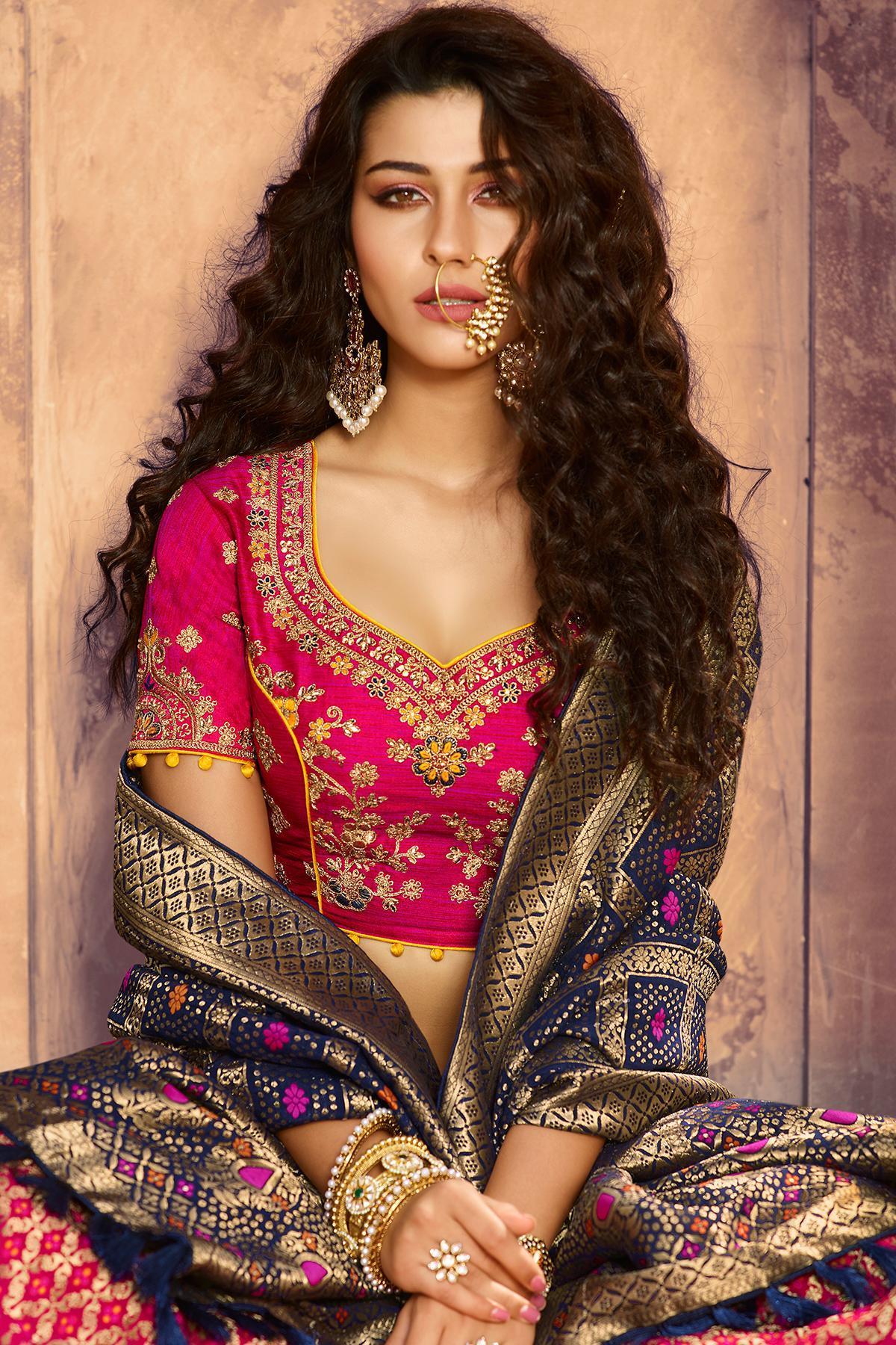 Magenta Party Wear Silk Lehenga Choli