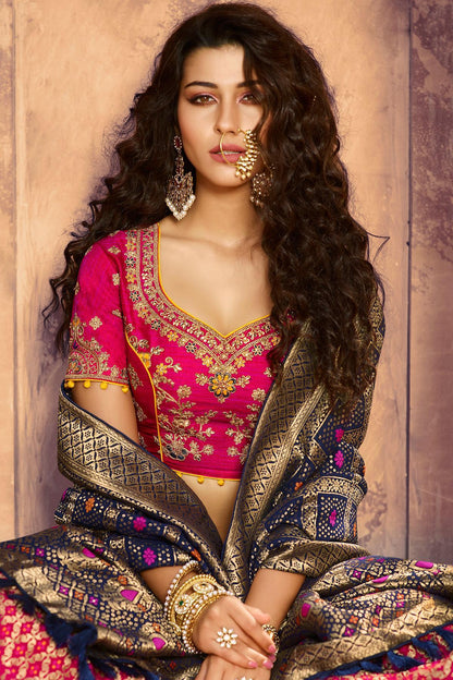 Magenta Party Wear Silk Lehenga Choli