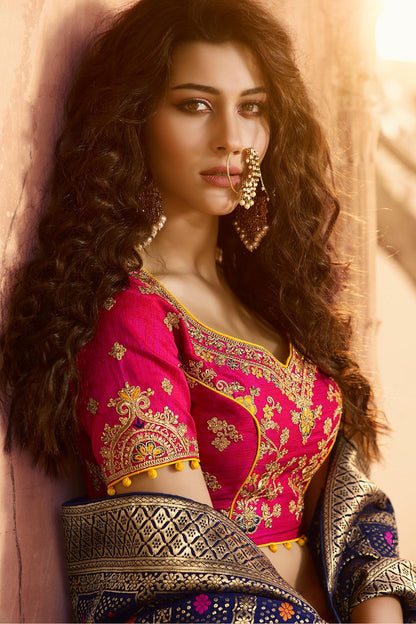 Magenta Party Wear Silk Lehenga Choli