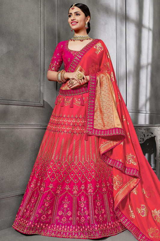 Magenta Silk Party Wear Lehenga Choli