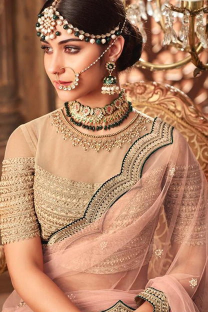 Mid-night Green Silk Lehenga Set