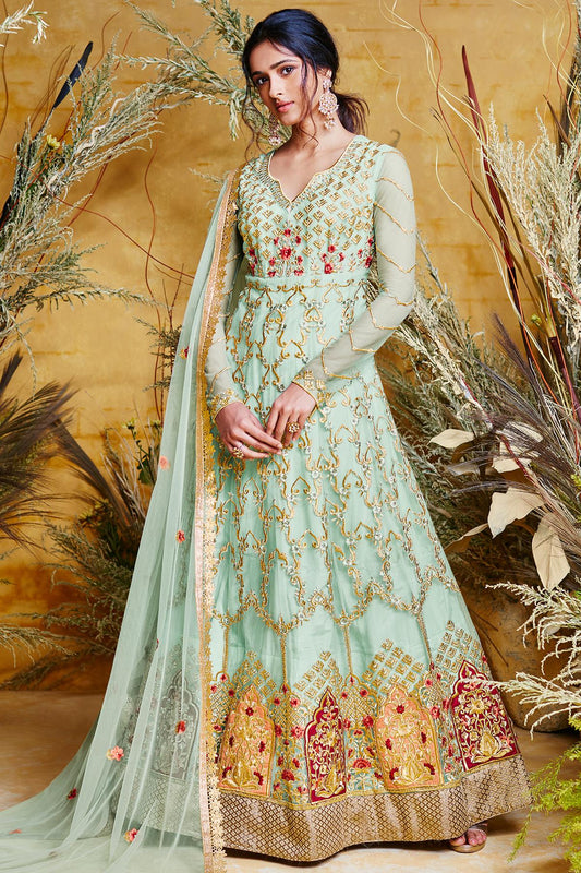 Mint Green Designer Anarkali Suit