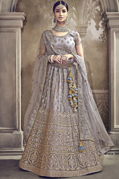 Gray color designer wear Lehenga set