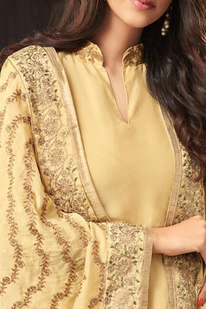 Stunning Yellow Crepe georgette Party Wear Anarkali Suit