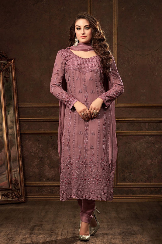 Flamingo Pink Georgette suit