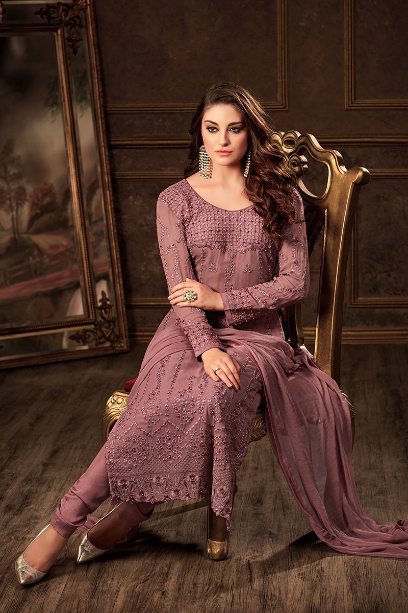 Flamingo Pink Georgette suit